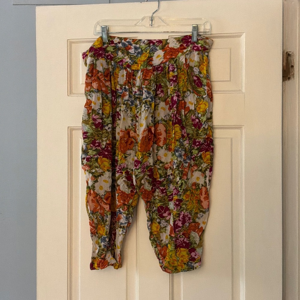 Free People FP One Floral Harem Pants Multicolor Boho Festival Slouchy Large